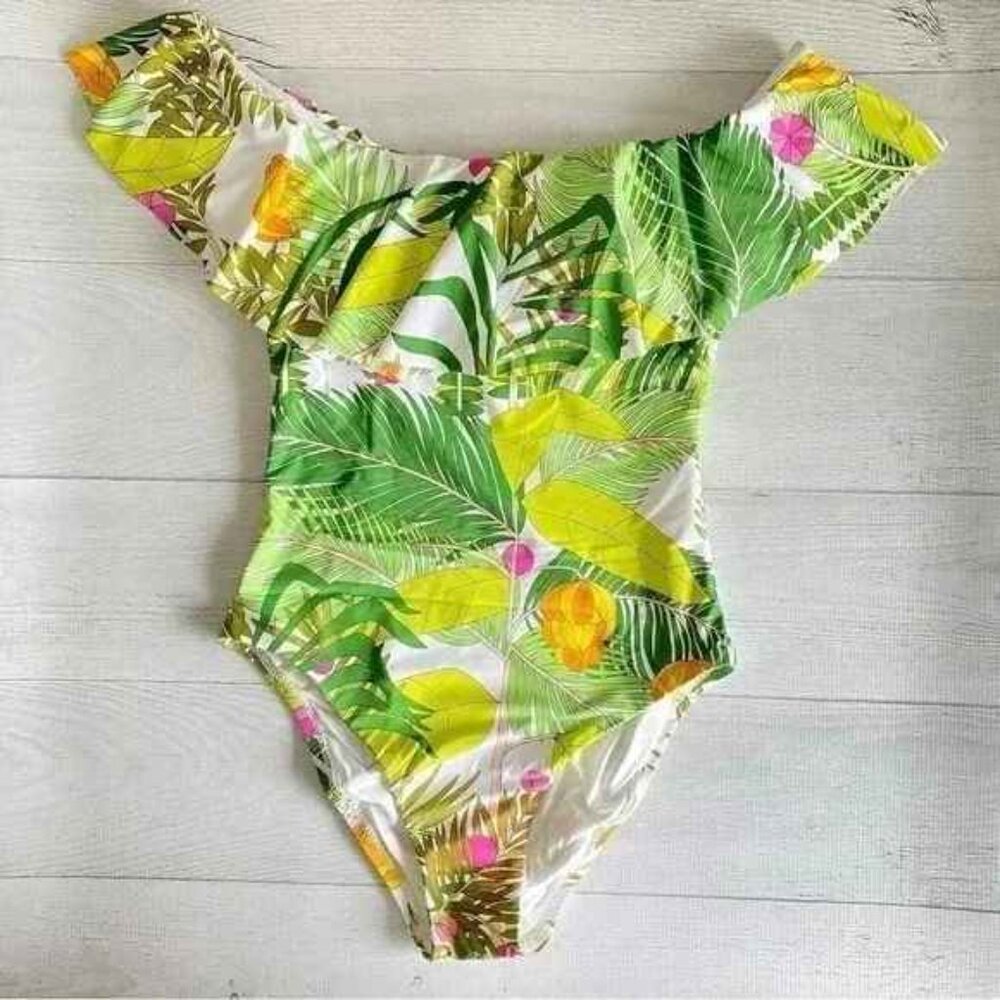 🍌Trina Turk FANTASY ISLAND OFF SHOULDER Its Bananas🍌